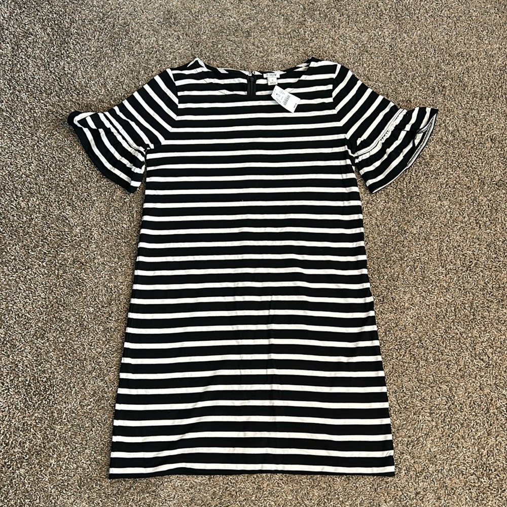 J. Crew black and white stripped dress